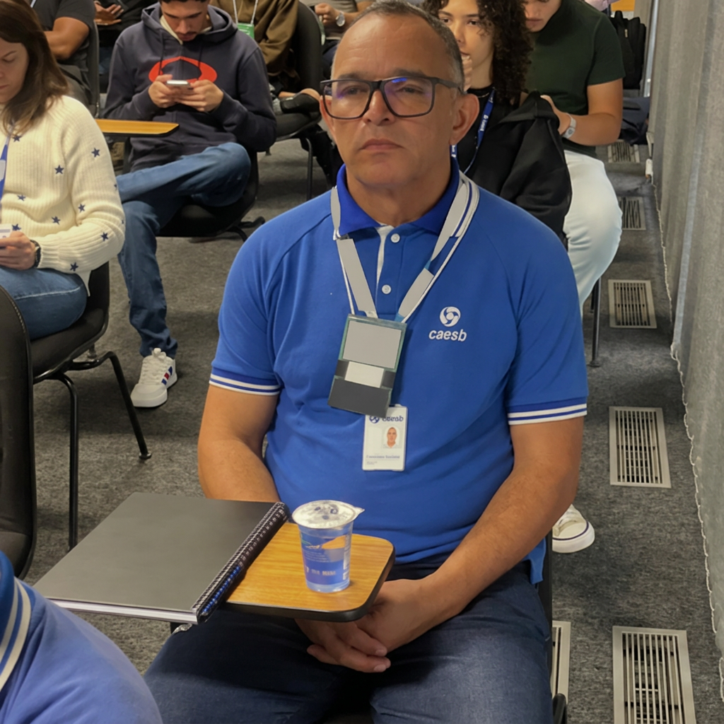 Participante acompanhando o treinamento em sala
